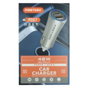 شارژر فندکی 2 پورت یک پورت PD فست Firstyou F027 48w
