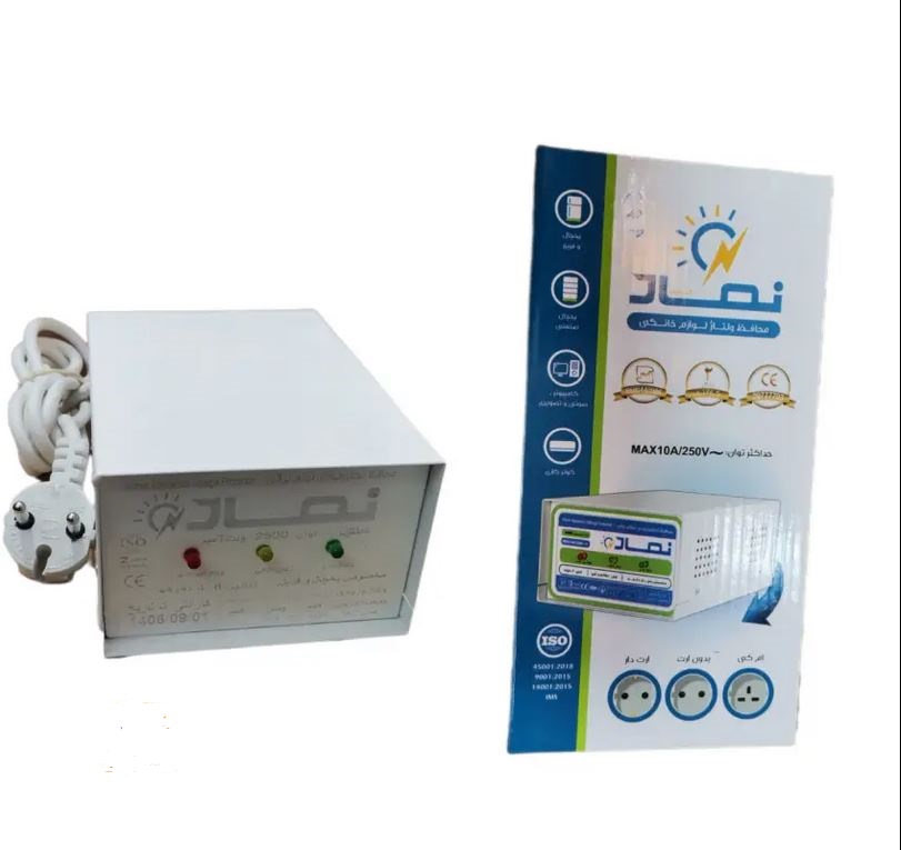 محافظ برق نماد کنترل مدل آرتا مناسب بخچال و فریزر ظرفیت 2500 وات طول کابل 1.8 متر